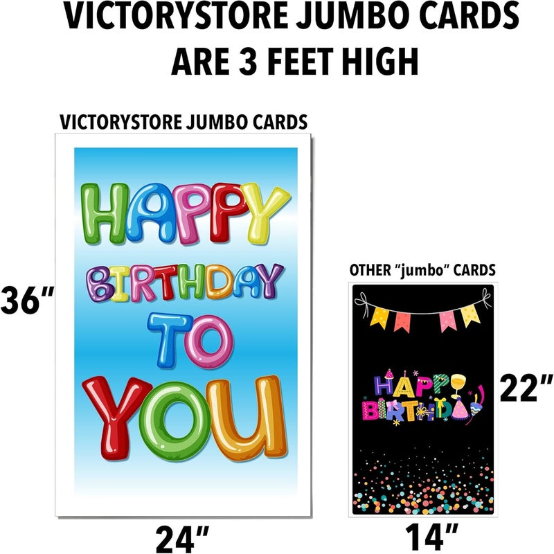 VictoryStore Jumbo Birthday Cards Giant Birthday Card Balloon Letters Oversized Greeting Card With Envelope American Made 24x36 Inches - Image 3