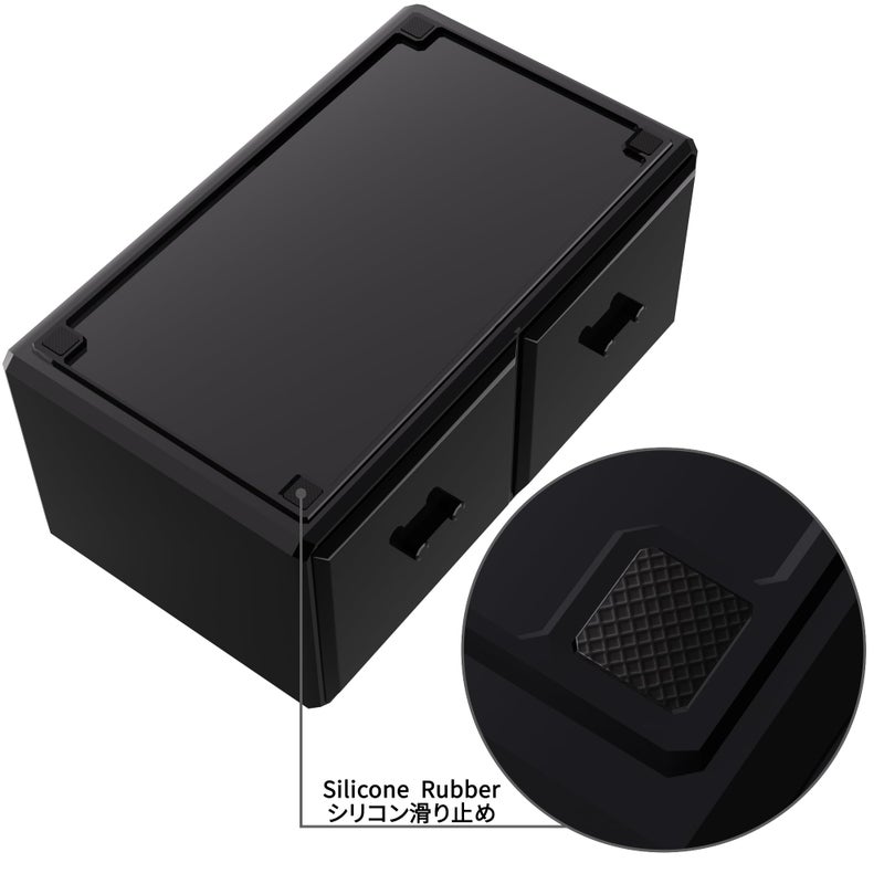 READAEER Makeup Organizer 3 Pieces Cosmetic Storage Case with 6 Drawers (Black) - Image 3