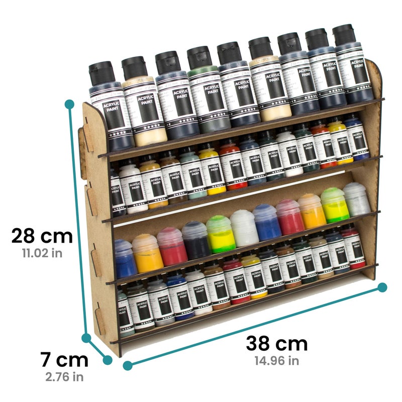 PROSCALE Paint Rack for Model Paints. Hobby Craft Citadel Vallejo Tamiya Army Wall Paint Rack Stand Paint Holder Organiser Miniature Warhammer Paint Storage Model Painting Station (Universal) - Image 4
