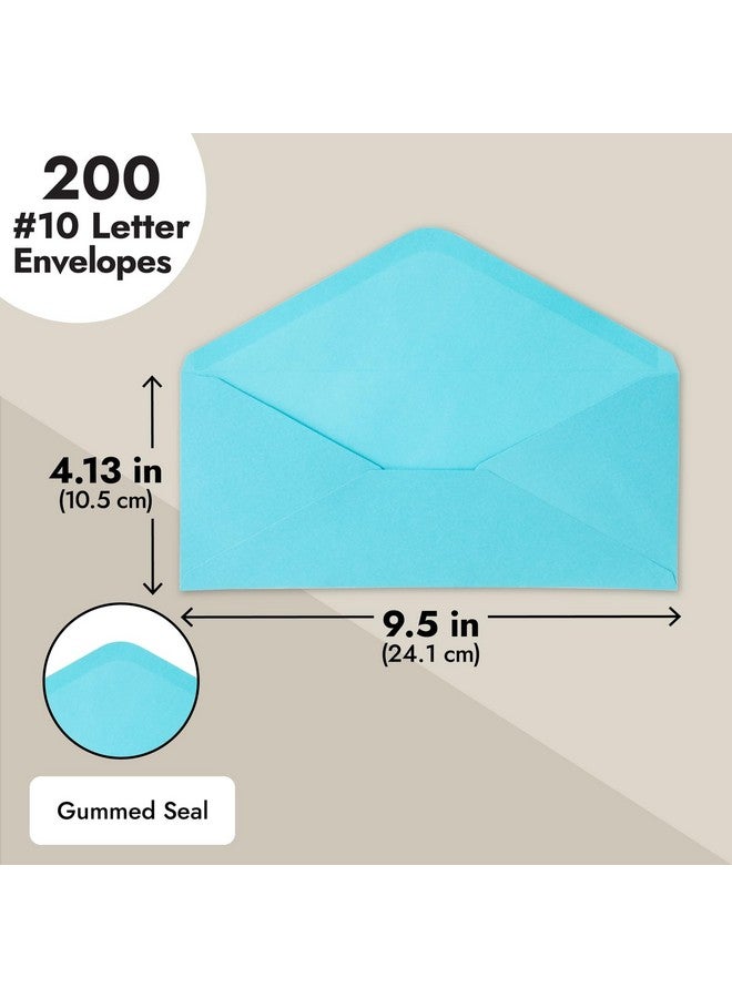 Sustainable Greetings 200Pack 10 Blue Colored Envelopes Bulk With Gummed Seal For Party Invitations Mailing Business Letters Checks Holidays Greeting Cards Thank You Notes (4 1/8 X 9 1/2 In) - Image 5