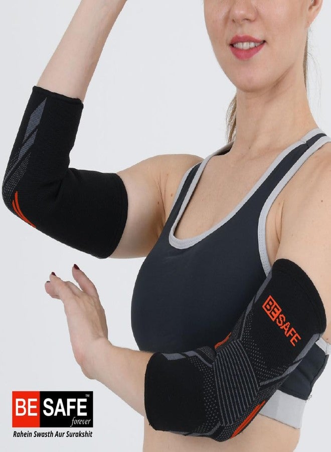 BESAFE Forever Nylon 3D Compression Socks & Elbow Support Guard, Elbow Sleeves Band For Men & Women, Gym, Cricket, Badminton, Bikers, L, 1Pcs - Image 4
