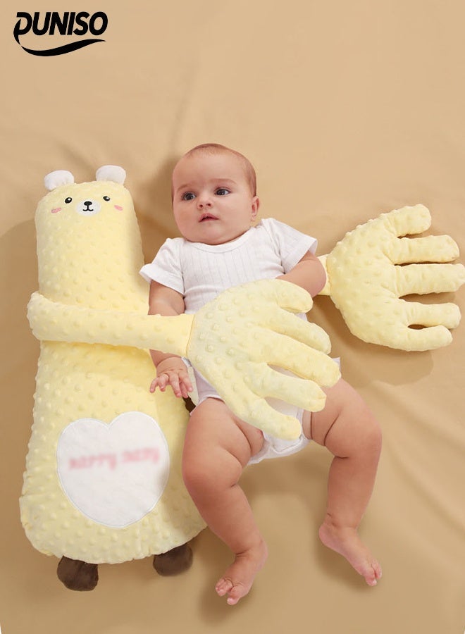 DUNISO Baby Soothing Palm Pillow For Coaxing Baby To Sleep, Exhaust Pillow, Lying Down To Coax Baby To Prevent Fright And Hold Sleeping Soothing Pillow - Simulate Mother's Palm To Help Sleep Coco Bear Model - Image 1