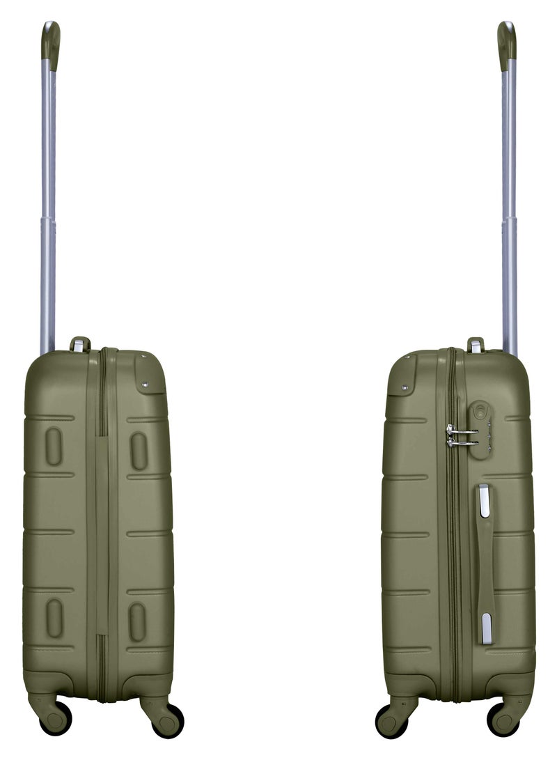 SENATOR Hard Case Travel Bag Cabin Luggage Trolley ABS Lightweight Suitcase with 4 Spinner Wheels A1012 Olive Green - Image 4