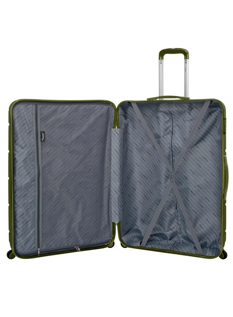 SENATOR Hard Case Travel Bag Cabin Luggage Trolley ABS Lightweight Suitcase with 4 Spinner Wheels A1012 Olive Green