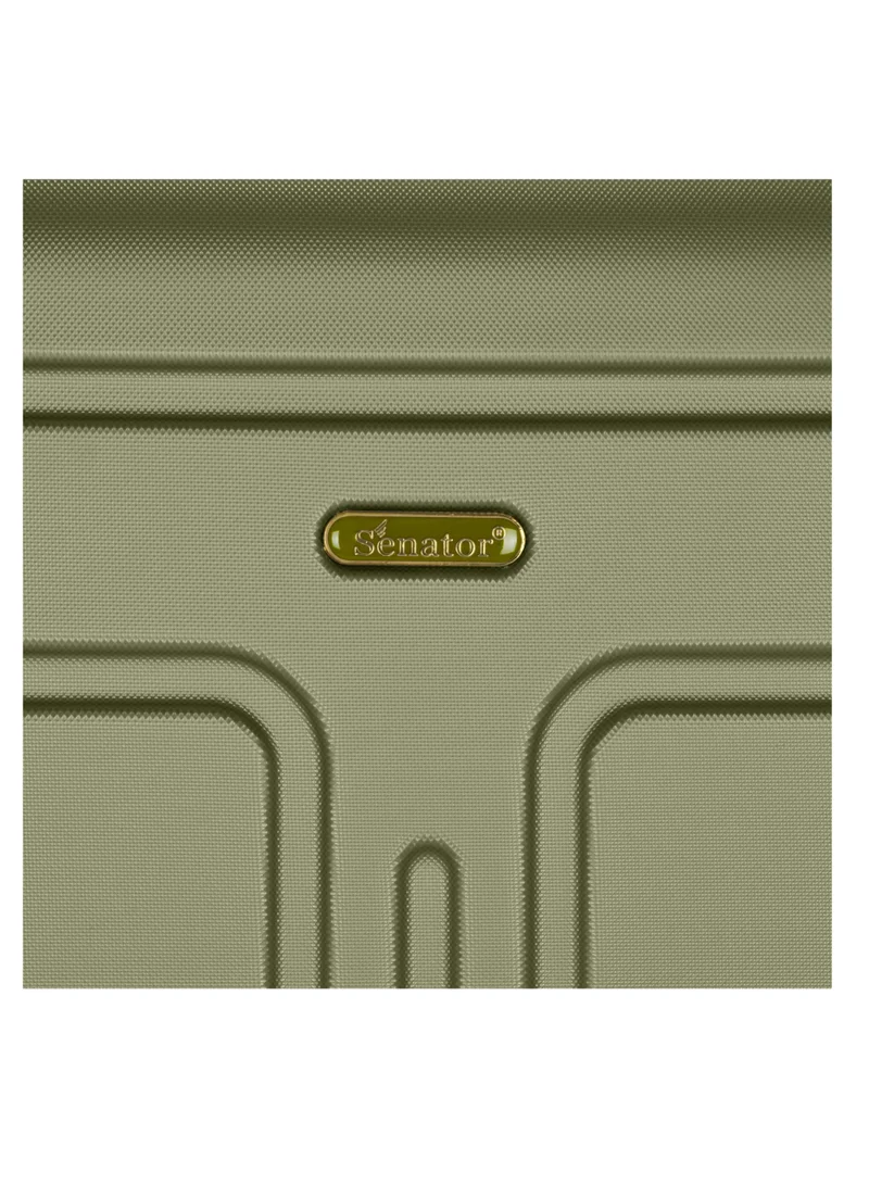 SENATOR Hard Case Travel Bag Cabin Luggage Trolley ABS Lightweight Suitcase with 4 Spinner Wheels A1012 Olive Green