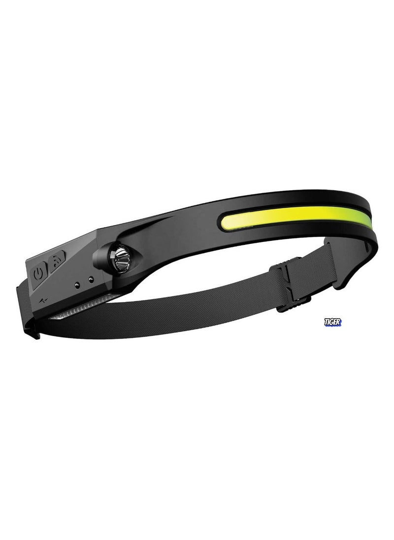 TIGER LED Headlamp Rechargeable Flashlight with 5 Modes & Motion Sensor | 350 Lumen Waterproof LED, 230° Wide Beam | Perfect for Running, Camping, Repairing & Outdoor Activities  - Image 1
