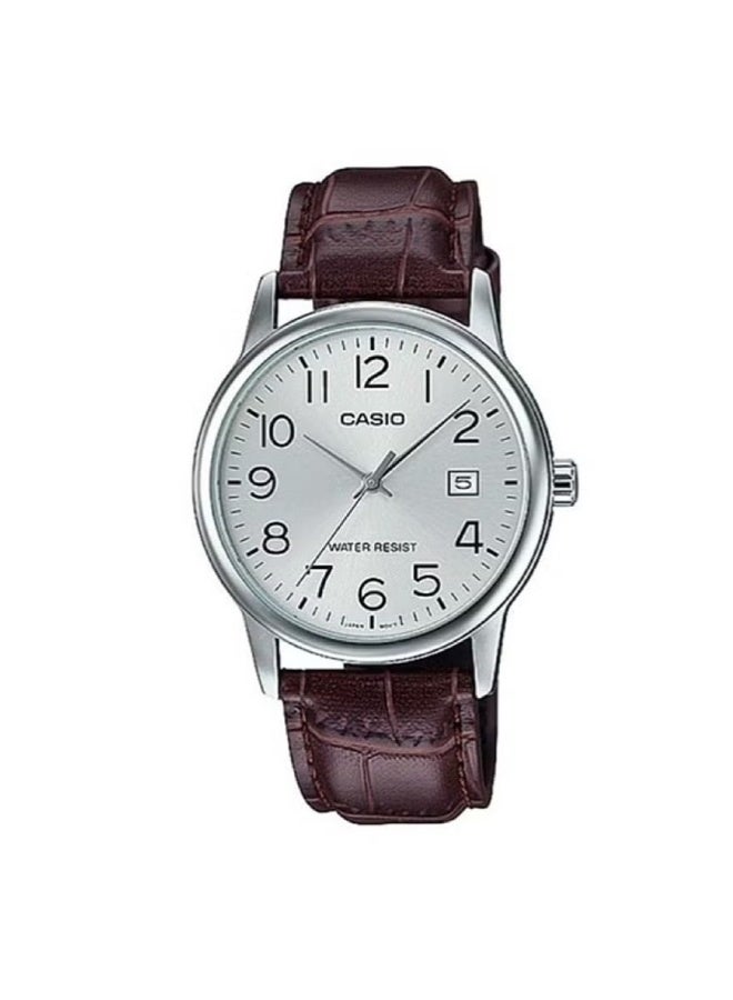 Casio His & Her Brown Leather Band Couple Watch MTP/LTP -V002L-7B2UDF - Image 2