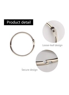 Y&D Binder Rings 0.8 Inch 60 Pcs Book Rings O for Flashcards Loose Metal Index Cards Silver Loose Leaf Paper School Home or Office  - Image 2