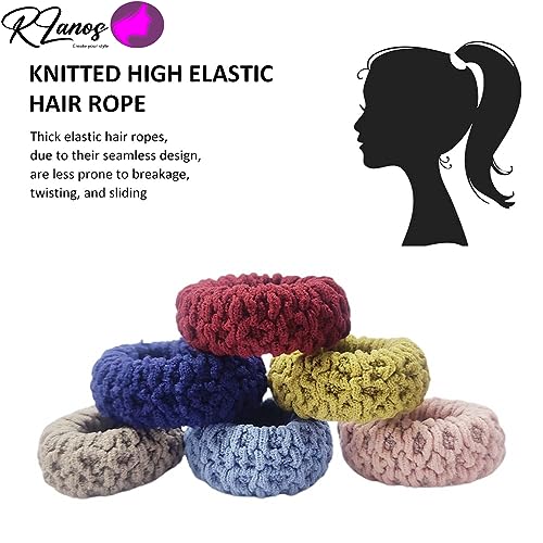 Rlanos Stylish Hair Accessories Set, Hair Bands, Ties, Ponytail Holders for Women, Rubber Band Combo, Ponytail Holder, Hair Ties Girls, Thick Hair Band For Women (Pack Of 12) Muticolor - Image 4