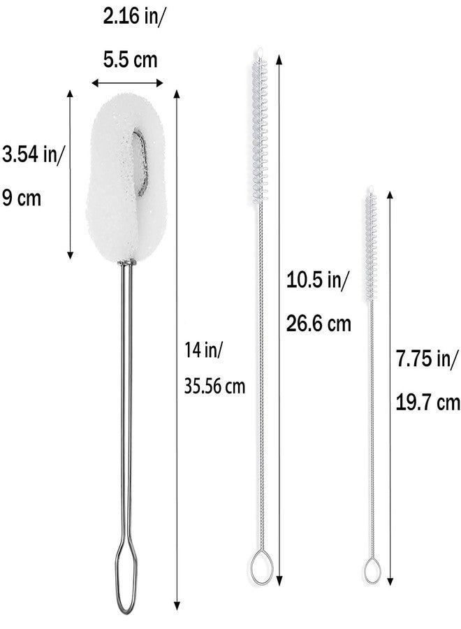 ALINK 6-Pack Sponge Bottle Dish Brush with Handle, Non-Scratch Washing Scrubber Cleaner for Wine/Whiskey Glass, Cups, Tumblers with 3 Refill Heads and 2 Straw Brush - Image 2