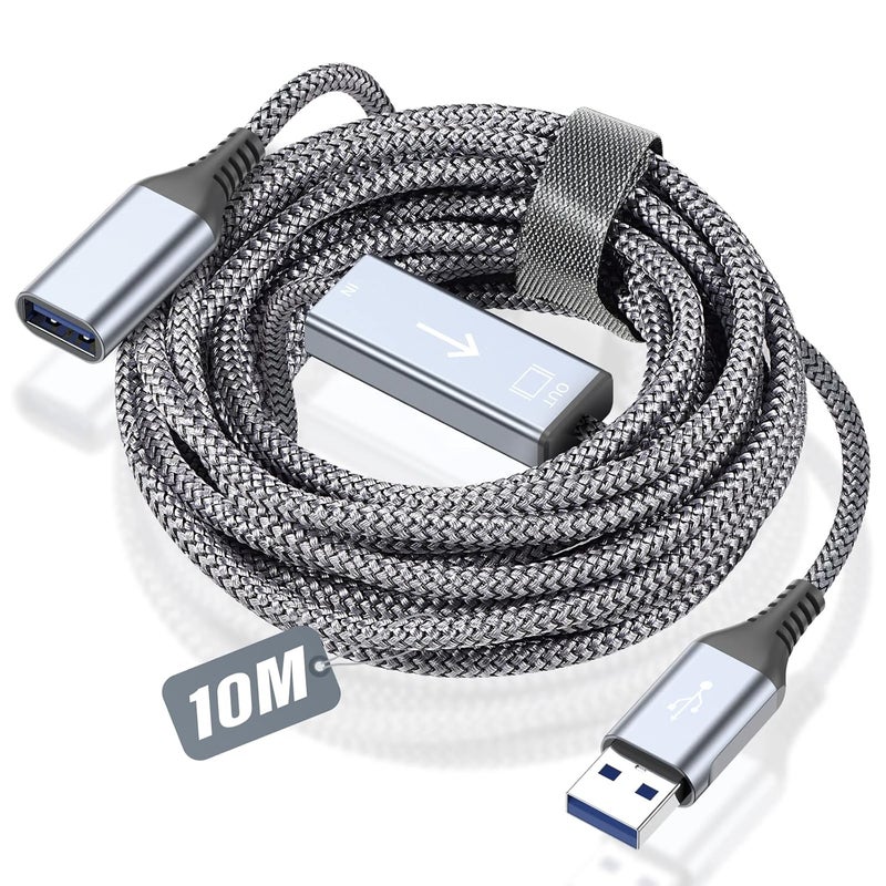 Trendy widespread design USB 3.0 Extension Cable 10M, Type A Male to Type A Female, USB Extender Cord, High-Speed Data Transfer (5Gbps) for Printer, Scanner, Camera, Hard Drive, USB Disk, Mouse, Xbox, Keyboard-Grey Individual group scene compatible - Image 1