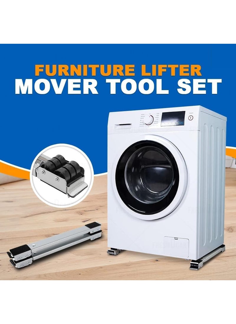 KIYARA MART Heavy Load Furniture Lifter Mover Tool Set Moving Roller Shifting Slider Tools for Washing Machines Fridge Sofa Table Cupboard Wardrobes Adjustable Height Lifting Tools