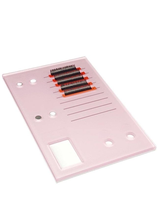 LIXIMMAZN Acrylic Eyelash Grafting Pallet, Lash Tile holder, Bigger Size Glue Cups Eyelash Extensions Storage Gasket Pads with Magnetic Suction for 2 Tweezers(Pink-7.87x5.12in) - Image 5