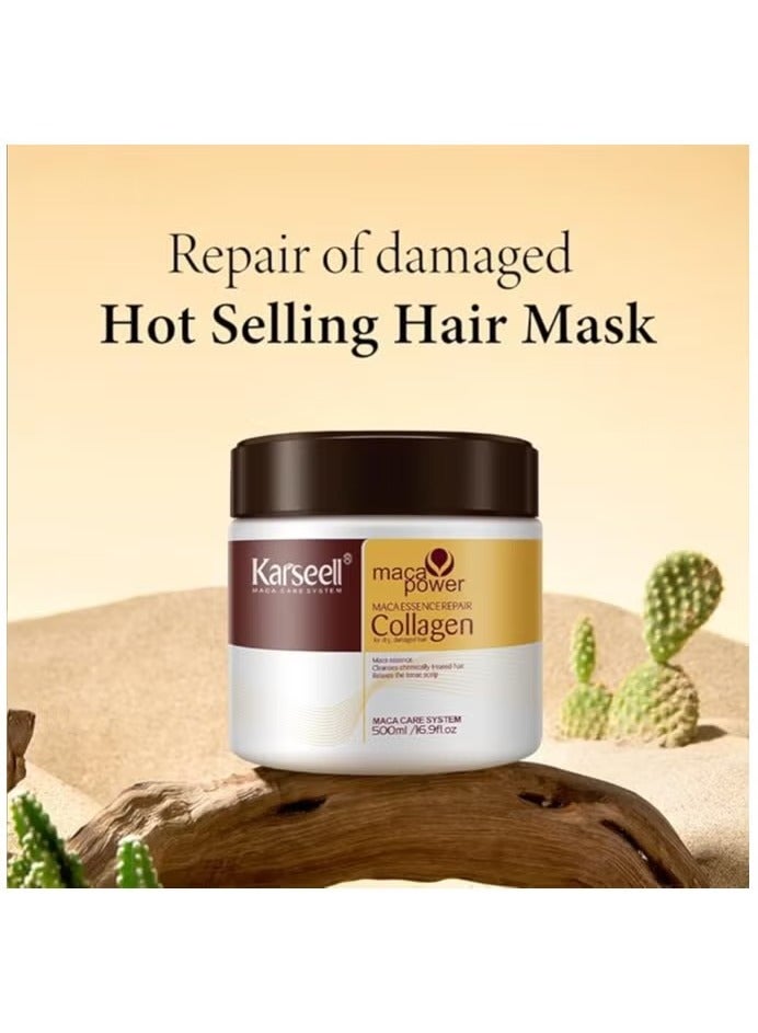 Karseell Collagen Hair Treatment Deep Repair Conditioning Argan Oil Collagen Hair Mask 500 ml - Image 2