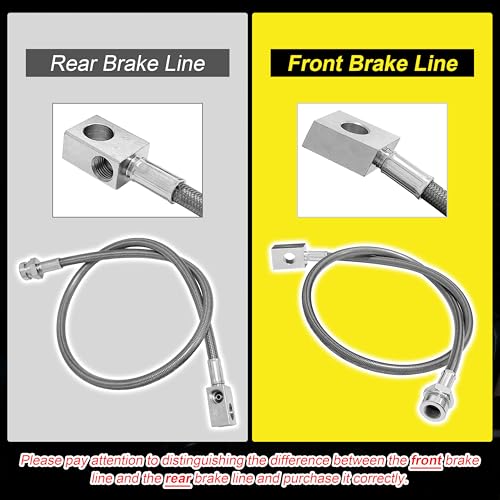TycoonWon 2Pcs 89702 Front Stainless Brake Lines 26inch Compatible with 8706 Jeep TJYJXJ With 46 Suspension Lift Kits - Image 3