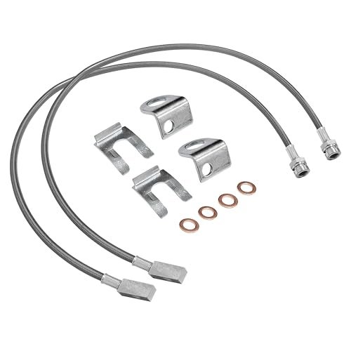 TycoonWon 2Pcs 89702 Front Stainless Brake Lines 26inch Compatible with 8706 Jeep TJYJXJ With 46 Suspension Lift Kits - Image 1