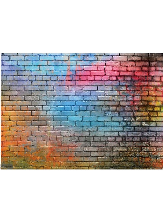 LTLYH 7x5ft Colorful Brick Wall Photo Backdrop Baby Birthday Wedding Party Photography Background Decor Studio Photo Booth A081 - Image 1