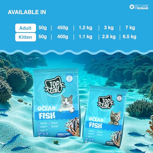 Top tail TOPTAIL Ocean Fish Food for Adult Cat (Above 12 Month) 450g | Cat Food is Specially Crafted Chicken & Tuna Oil Support Lean Muscles, a Shiny Coat & Joint Health | Pack of 1 - Image 2
