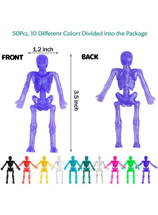 DIYASY Stretchy Skeletons Toys 50 Pack Halloween Party Favors For Kids Stretchy Skull Bulk Set Boys Girls Prizes Gifts Goodies Goody Bag Fillers - Image 3
