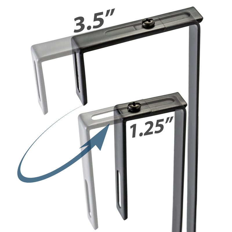 Officemate Universal Partition Hanger Set, Adjusted to fit panels with 1 1/4 inch to 3 1/2 inch thickness, Metal Black (21460), 7" - Image 2