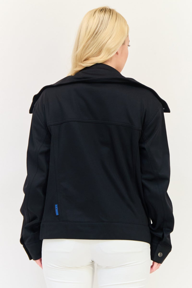 adidas Originals Women Sportswear Fit Long Sleeves Outdoor Club Track Jacket, Black  - Image 3