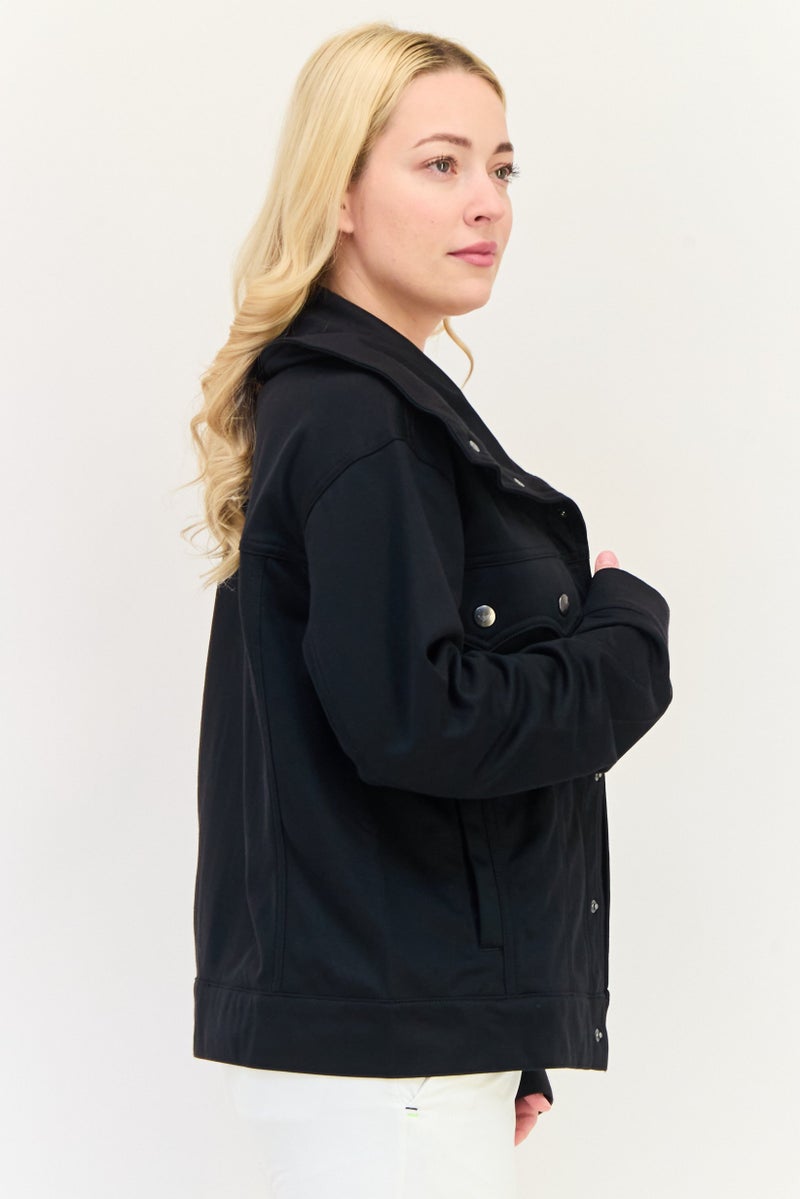 adidas Originals Women Sportswear Fit Long Sleeves Outdoor Club Track Jacket, Black  - Image 2