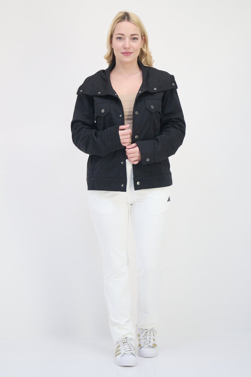 adidas Originals Women Sportswear Fit Long Sleeves Outdoor Club Track Jacket, Black  - Image 4