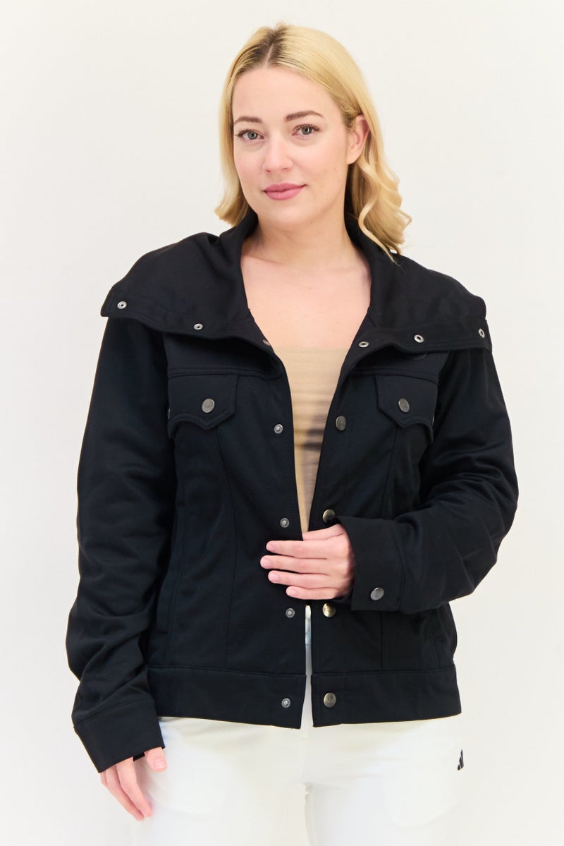 adidas Originals Women Sportswear Fit Long Sleeves Outdoor Club Track Jacket, Black  - Image 1