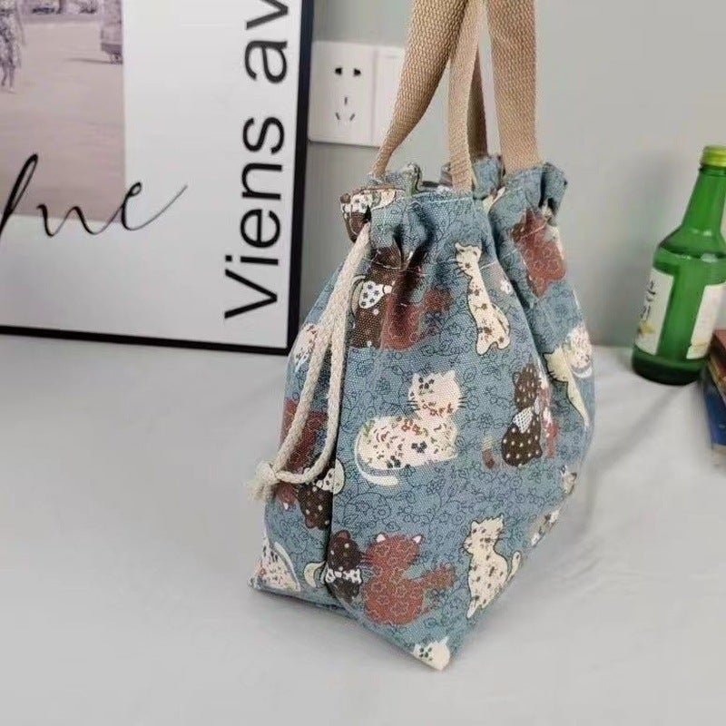 Small Tote Bag For Commuting To Work, Versatile Portable Sundries Bag, Cute Women'S Lightweight Canvas Lunch Bag - Image 5