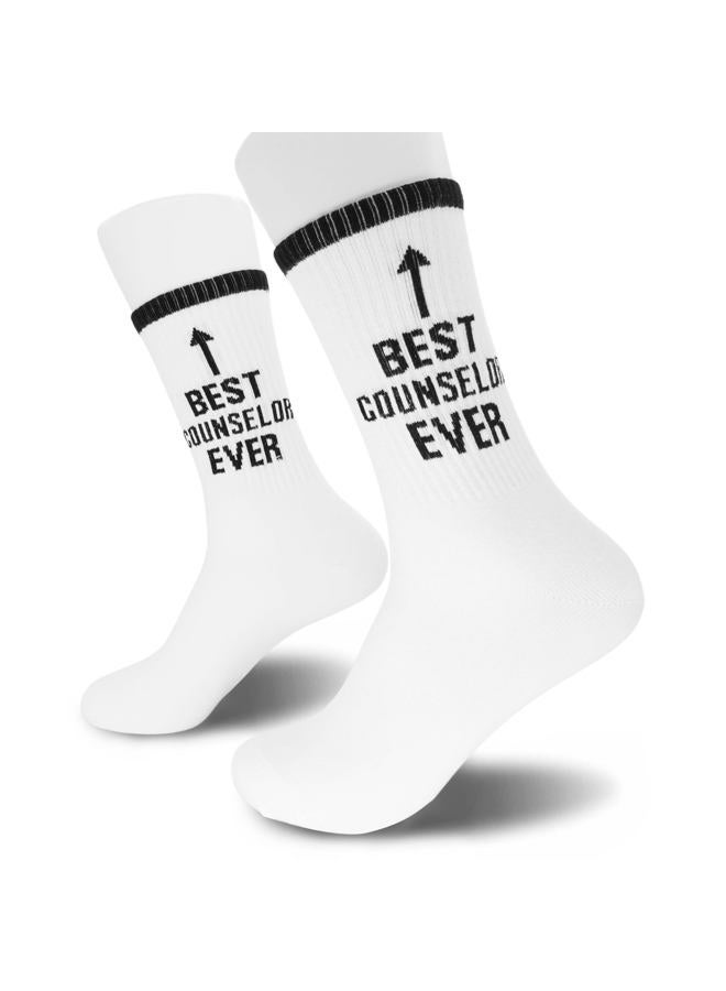 SSQBZU Best Counselor Ever, Counselor Appreciation Gifts, Gifts for Counselors, School Counselors, Camp Counselor, Novelty Socks, Favors for Birthday, Thanksgiving, Christmas, Back-to-school Season, etc.(112 - Image 3
