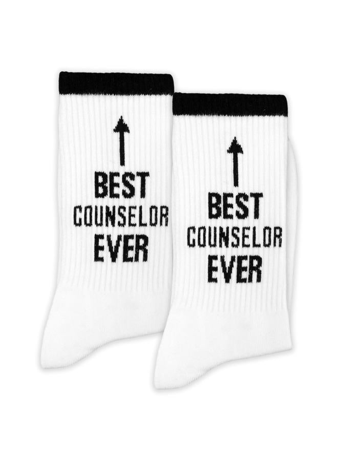 SSQBZU Best Counselor Ever, Counselor Appreciation Gifts, Gifts for Counselors, School Counselors, Camp Counselor, Novelty Socks, Favors for Birthday, Thanksgiving, Christmas, Back-to-school Season, etc.(112 - Image 1
