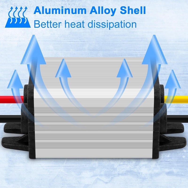 YELUFT محول تخفيض الجهد من 1.8-22 فولت إلى 3-15 فولت بتيار مستمر (DC Buck Converter) - منظم جهد مقاوم للماء، متوافق مع محركات السيارات والشاحنات، ويوفر مصدر طاقة بقدرة 3 أمبير. - Image 4