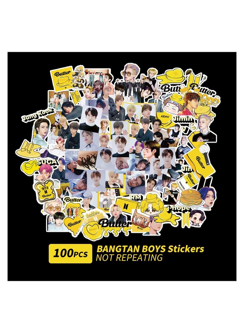 Color Fans 100 قطعة من ملصقات زبدة BTS المقاومة للماء لأجهزة الكمبيوتر المحمول وألواح التزلج والأمتعة وزجاجة مياه وملصقات جرافيتي رائعة للأطفال والمراهقين والبنات والبالغين - Image 5