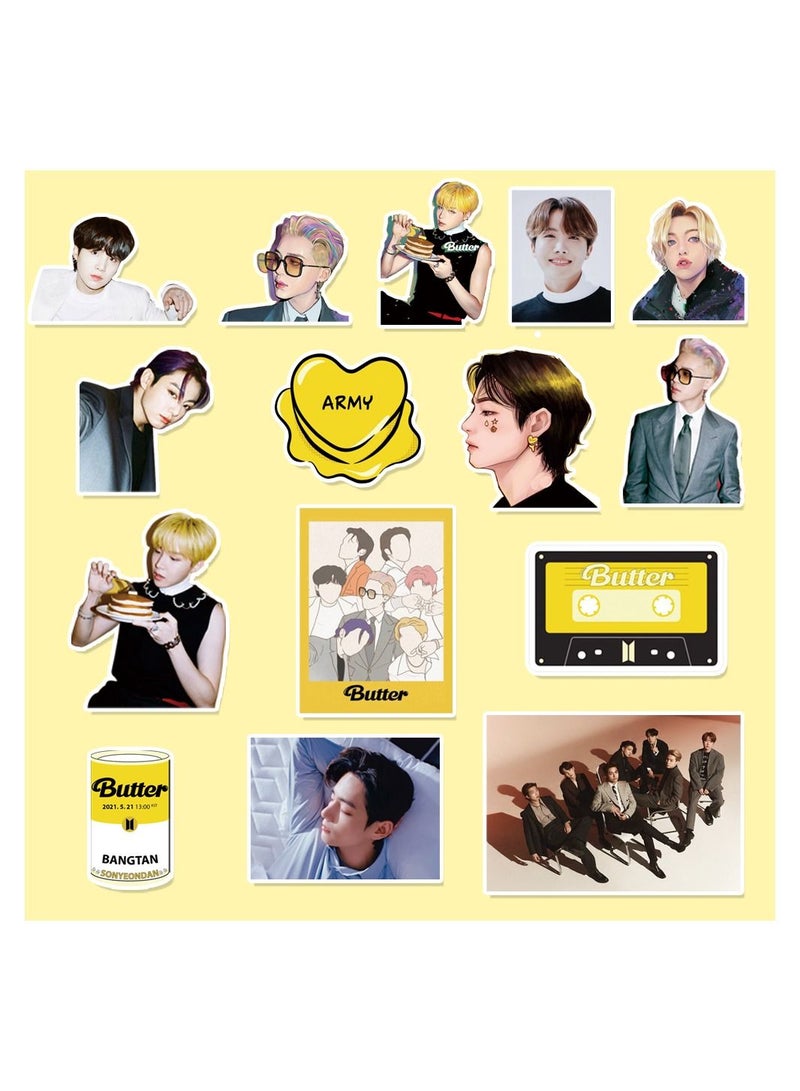 Color Fans 100 قطعة من ملصقات زبدة BTS المقاومة للماء لأجهزة الكمبيوتر المحمول وألواح التزلج والأمتعة وزجاجة مياه وملصقات جرافيتي رائعة للأطفال والمراهقين والبنات والبالغين - Image 3
