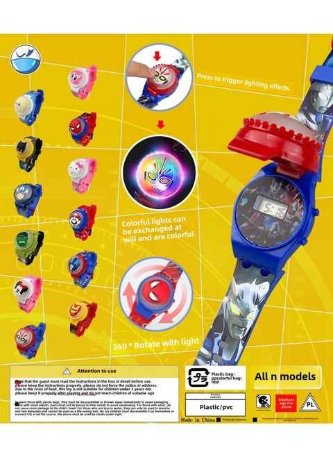 Gashapon Ball 75mm 100mm Gashapon Blind Box Figure Gashapon Toy Gashapon Kidsren's Watch Ultraman Watch-Color:Gyro Watch + 75MM Solid Color Gashapon Case