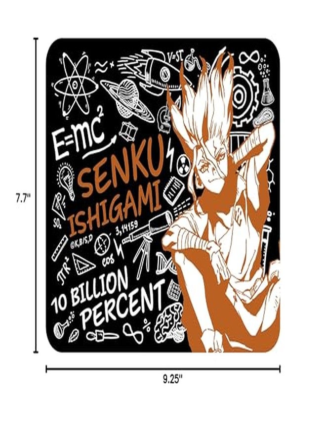 ABYSTYLE Dr. Stone Senku Ishigami Mousepad 9.25" x 7.7" Square Mouse Pad Precision Speed and Non-Slip Rubber Base Anime Manga Office Desktop Accessories Gift - Image 3