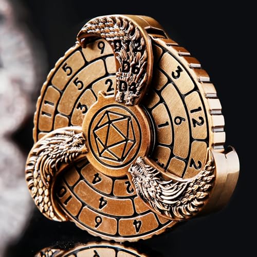 FTNNGIME 7in1 Spinner DND Dice Set Rotate Metal Rotate Dungeons and Dragons DND Compass Dice Cool RPG Role Playing Table Game DiceGold - Image 1
