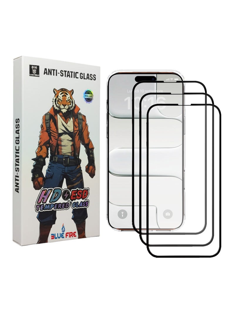 BlueFire 3-Pack Apple iPhone 17 Air Tempered Dustproof Glass Screen Protector Combo Pack for iPhone 17 Air – 3 PCS Premium 9H Hardness Anti-Scratch, HD Ultra-Clear Display, Anti-Static Dustproof Technology, Oleophobic Anti-Fingerprint Coating, Bubble-Free Easy Installation, Case-Friendly Edge-to-Edge Tempered Glass - Image 1