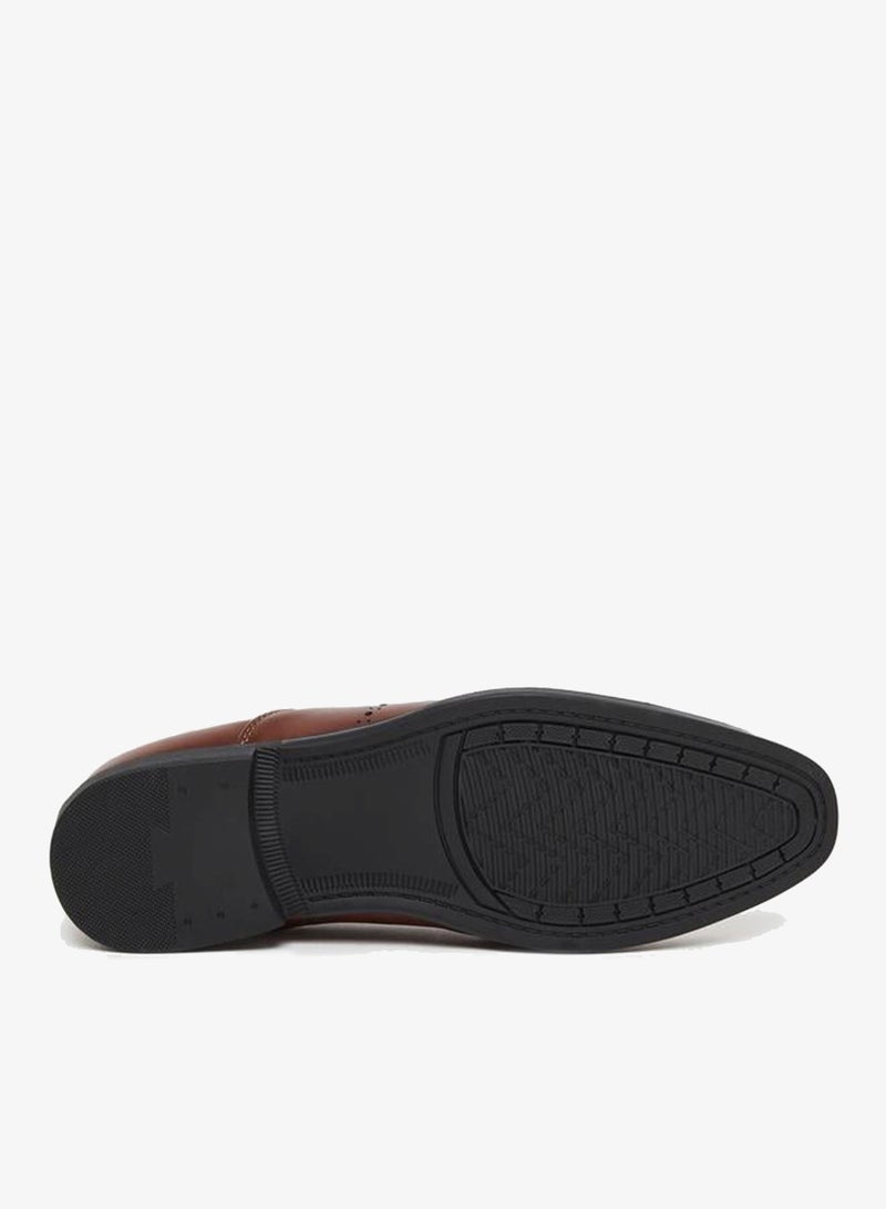 Styli Men Brown Leather Oxford Shoes - Image 5