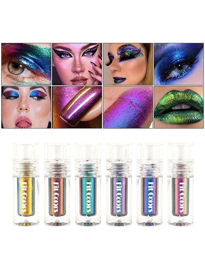 Corleone Liquid Eyeshadow Chameleon, Glitter EyeShadow, Long-lasting With No Crease Holographic Eyeshadow, Highly Pigment Sparkling Shiny Eyeshadow Liquid Makeup (03)