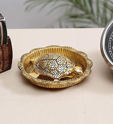 KridayKraft Tortoise Plate for Vastu Feng Sui kachua Yantra for Good Luck,Metal Feng Shui Tortoise On Plate Showpiece for Good Luck Turtle Vastu Gift for Career and Luck Home Decoration - Image 5