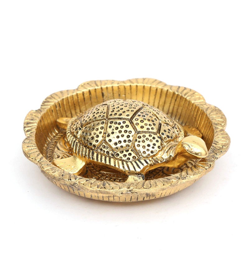 KridayKraft Tortoise Plate for Vastu Feng Sui kachua Yantra for Good Luck,Metal Feng Shui Tortoise On Plate Showpiece for Good Luck Turtle Vastu Gift for Career and Luck Home Decoration - Image 2