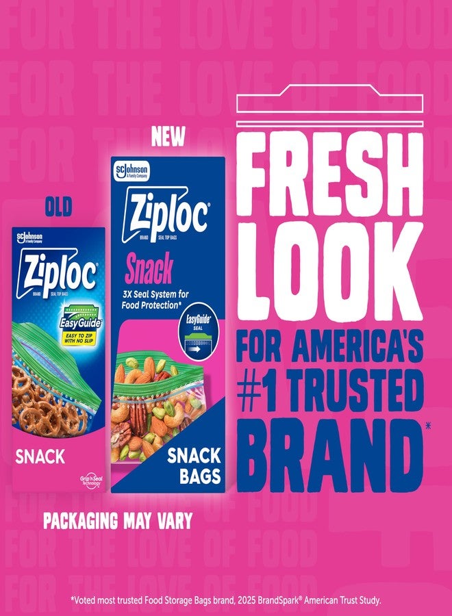 Ziploc Snack Bags with EasyGuide Texture, Small Plastic Storage Bags with Grip 'N Seal Technology, 150 Bags Total - Image 2