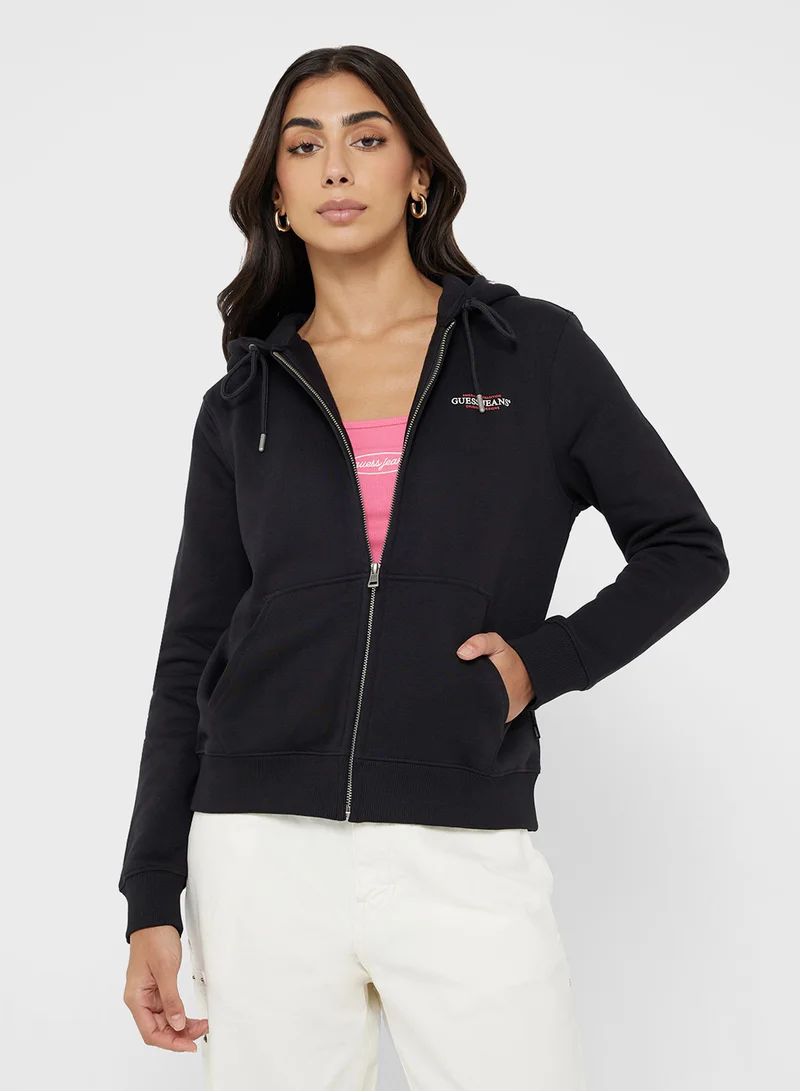 جيس جينز Logo Detail Zip Through Hoodie