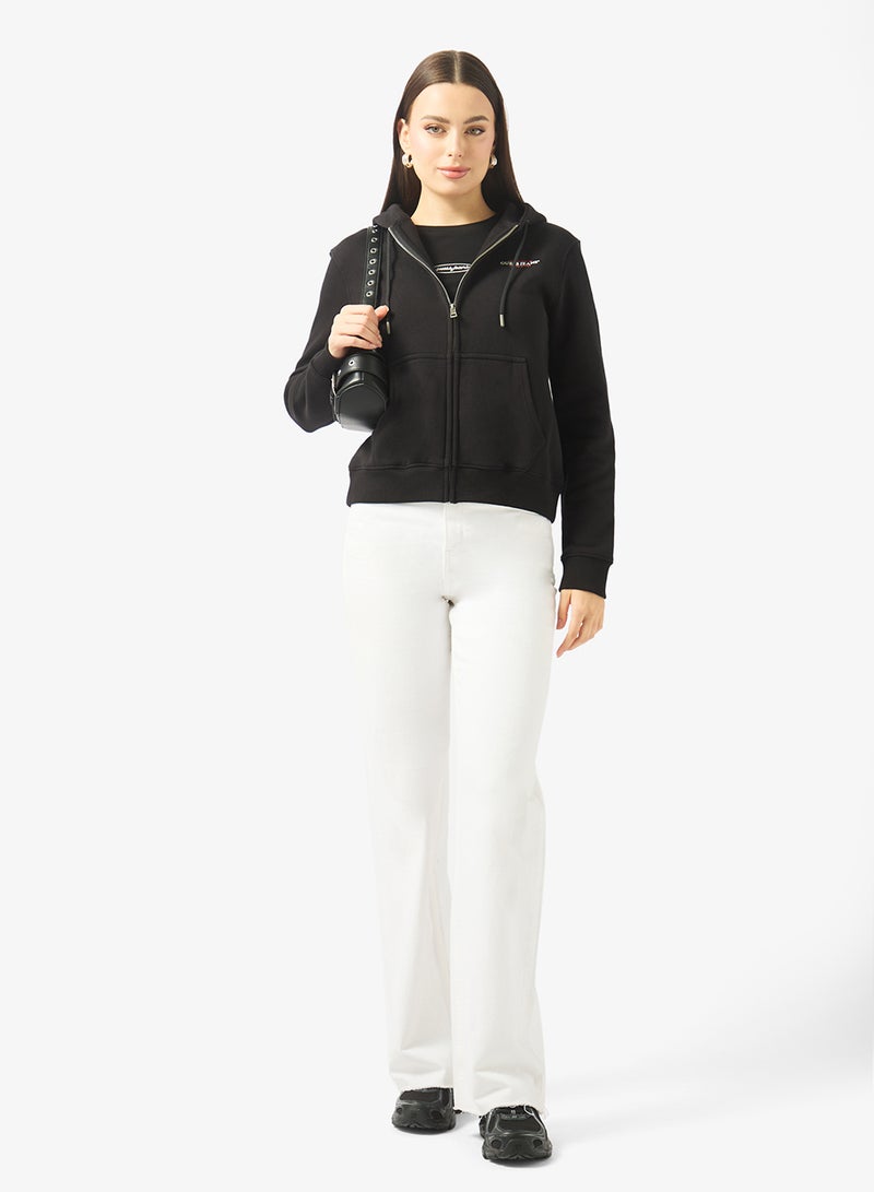 GUESS Logo Detail Zip Through Hoodie - Image 4