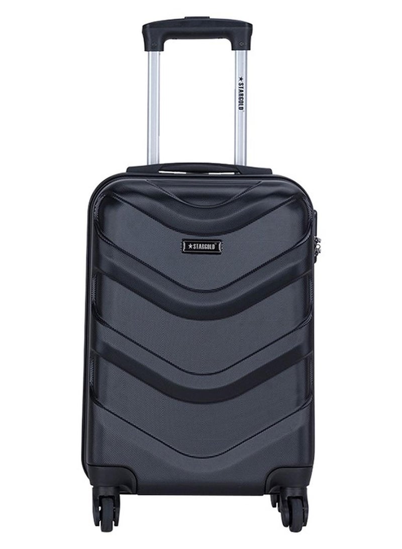 ستارجولد حقيبة أمتعة بعجلات من مادة ABS ذات جانب صلب واحد مع قفل رقمي أسود داكن 20 بوصة - Image 1