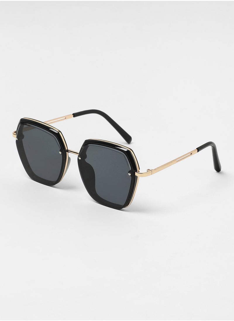 Haute Sauce Haute Sauce Women's The Layered Butterfly Sunglasses For Casual Wear | One-Size | Onyx Black Alloy Frame | Midnight Black Polarized Lens | Full Rim | Eyewear For Woman & Girls  - Image 5