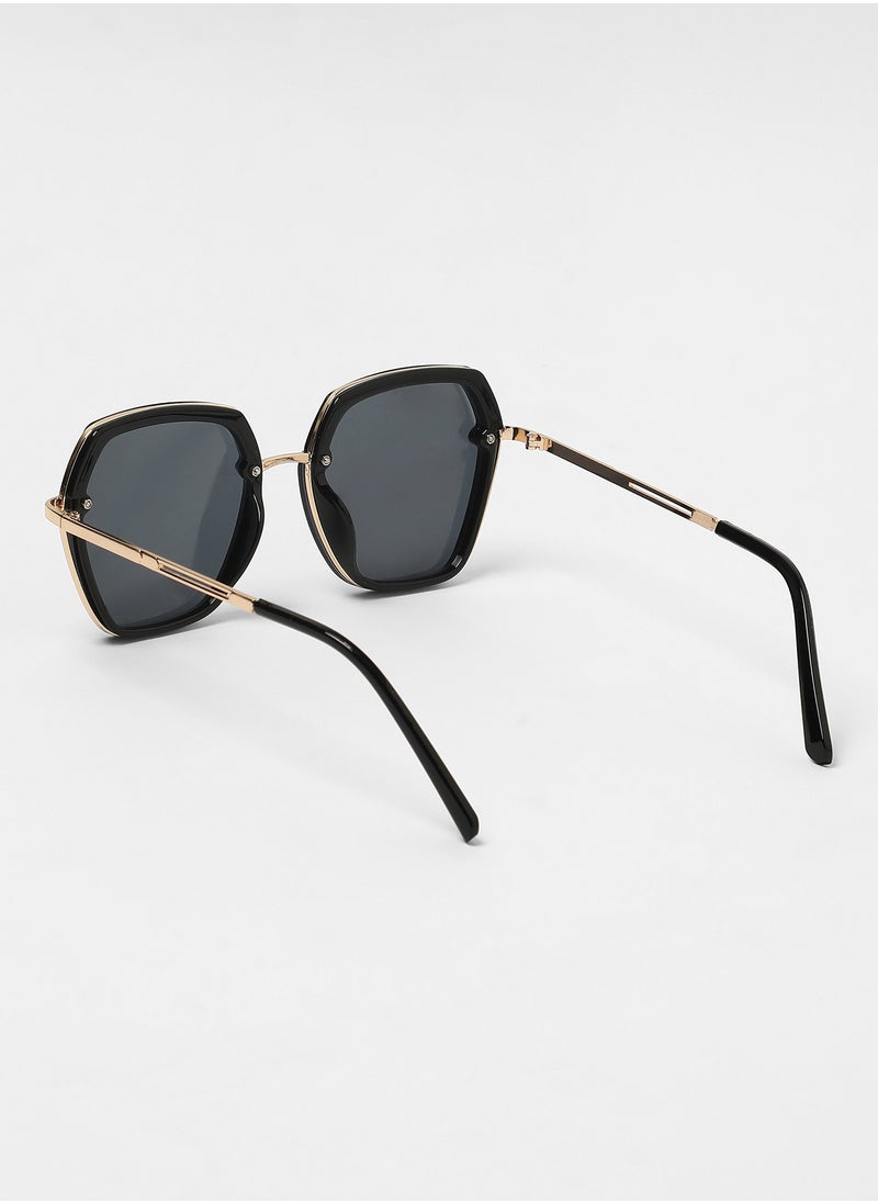 Haute Sauce Haute Sauce Women's The Layered Butterfly Sunglasses For Casual Wear | One-Size | Onyx Black Alloy Frame | Midnight Black Polarized Lens | Full Rim | Eyewear For Woman & Girls  - Image 4