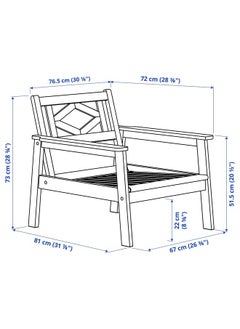 Zaboon Armchair, Outdoor, White/Beige  - Image 5