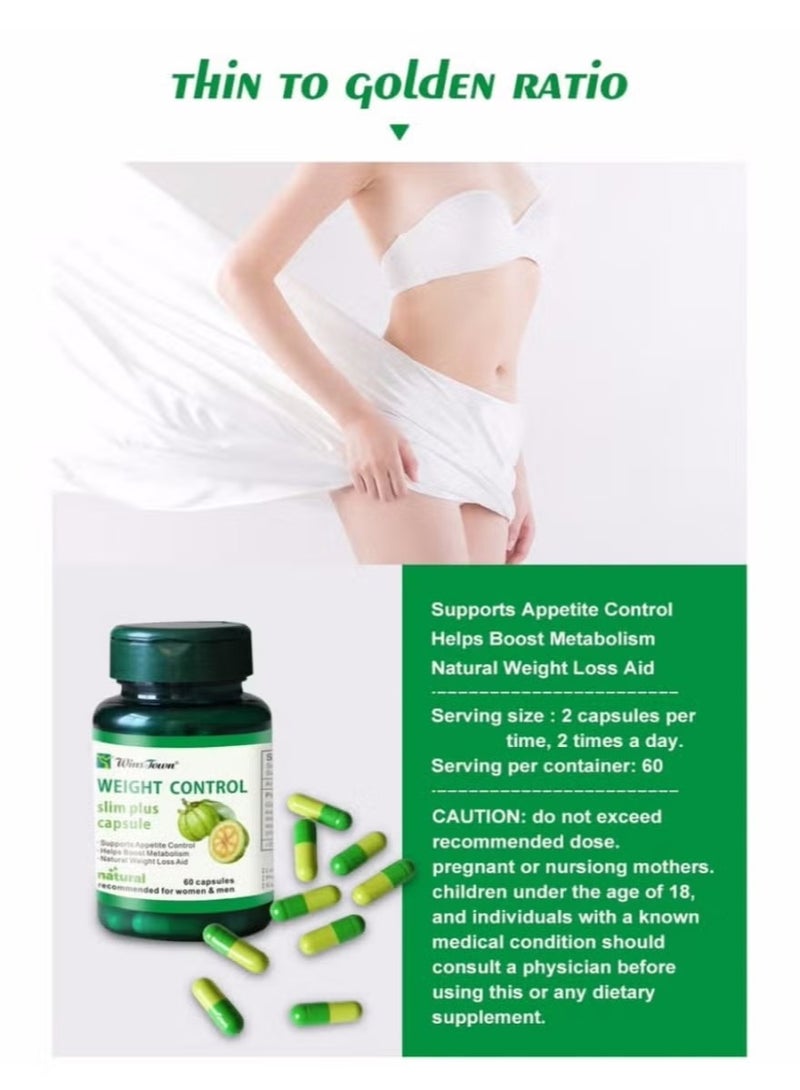 وينز تاون غارسينيا كامبوجيا كبسولات التحكم في الوزن الطبيعية ، التخسيس النظام الغذائي الهضم والأيض ، حرق الدهون وتخسيس الجسم ، حبوب فقدان الوزن المضادة للشيخوخة آمنة حرق الدهون وتخسيس 60 أقراص - Image 3